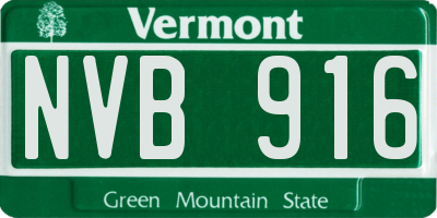 VT license plate NVB916