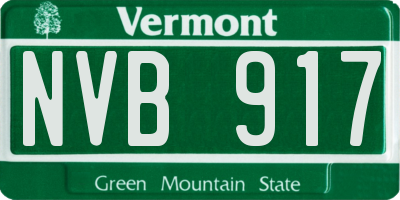 VT license plate NVB917