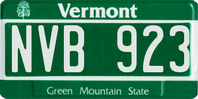 VT license plate NVB923