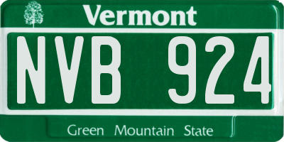 VT license plate NVB924