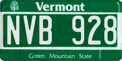 VT license plate NVB928