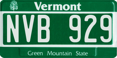VT license plate NVB929