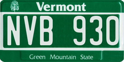 VT license plate NVB930