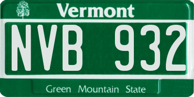 VT license plate NVB932
