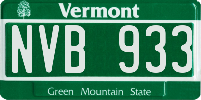 VT license plate NVB933