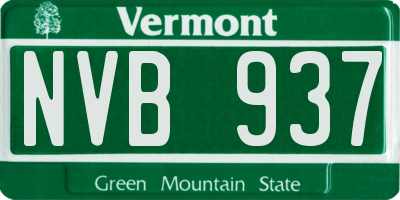 VT license plate NVB937