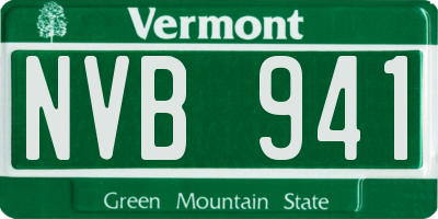 VT license plate NVB941