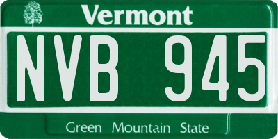 VT license plate NVB945