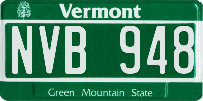 VT license plate NVB948