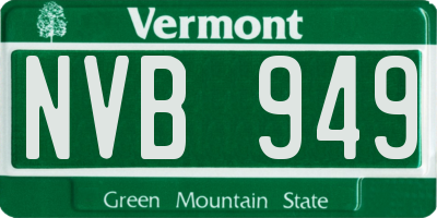VT license plate NVB949