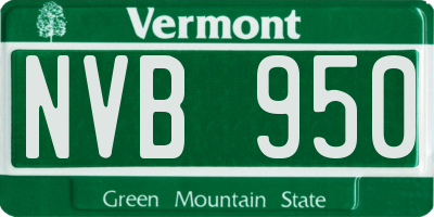 VT license plate NVB950