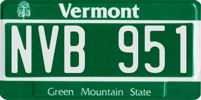 VT license plate NVB951