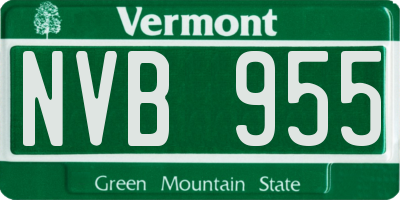 VT license plate NVB955