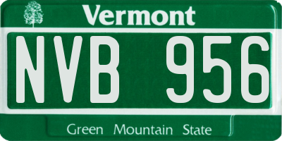 VT license plate NVB956