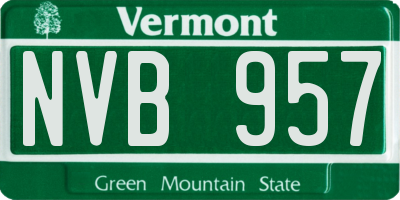 VT license plate NVB957