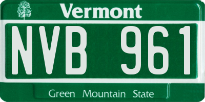 VT license plate NVB961
