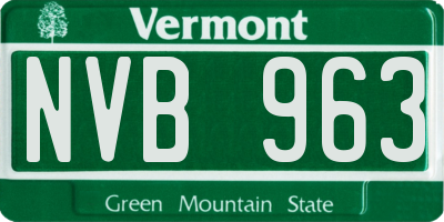 VT license plate NVB963