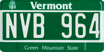 VT license plate NVB964