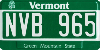 VT license plate NVB965