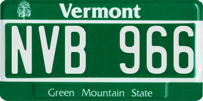 VT license plate NVB966