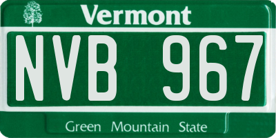 VT license plate NVB967