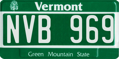 VT license plate NVB969