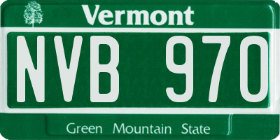 VT license plate NVB970
