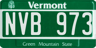VT license plate NVB973