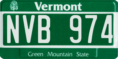 VT license plate NVB974