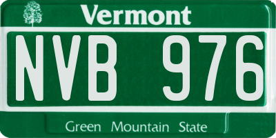VT license plate NVB976