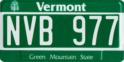 VT license plate NVB977