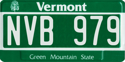 VT license plate NVB979