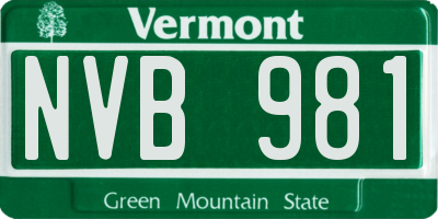 VT license plate NVB981