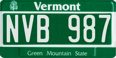 VT license plate NVB987