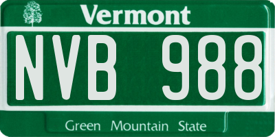 VT license plate NVB988