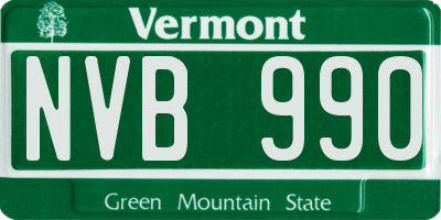 VT license plate NVB990