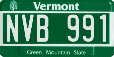 VT license plate NVB991