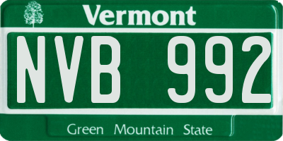 VT license plate NVB992