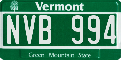 VT license plate NVB994