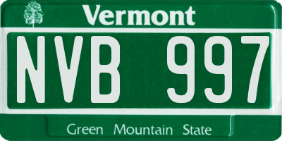 VT license plate NVB997