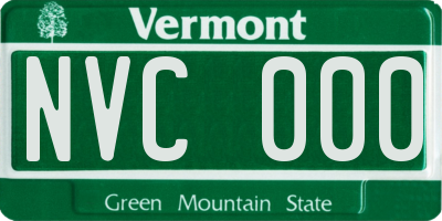 VT license plate NVC000