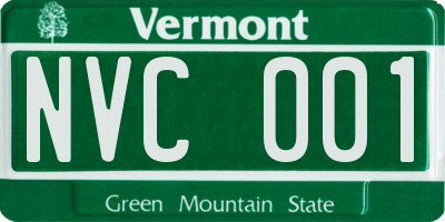 VT license plate NVC001