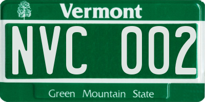 VT license plate NVC002