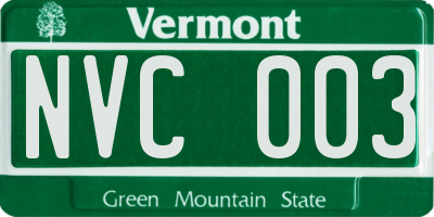 VT license plate NVC003