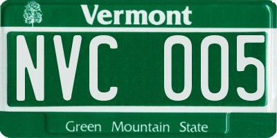 VT license plate NVC005