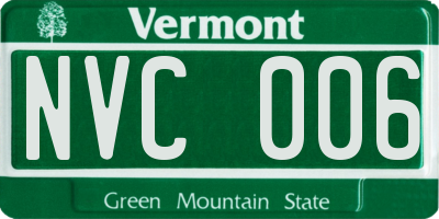 VT license plate NVC006
