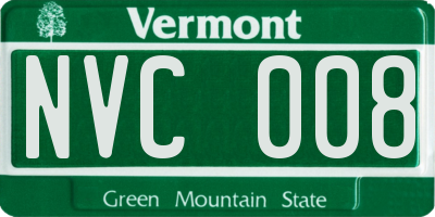 VT license plate NVC008