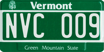 VT license plate NVC009