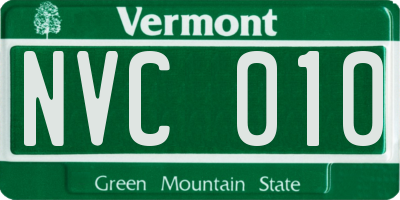 VT license plate NVC010