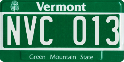VT license plate NVC013